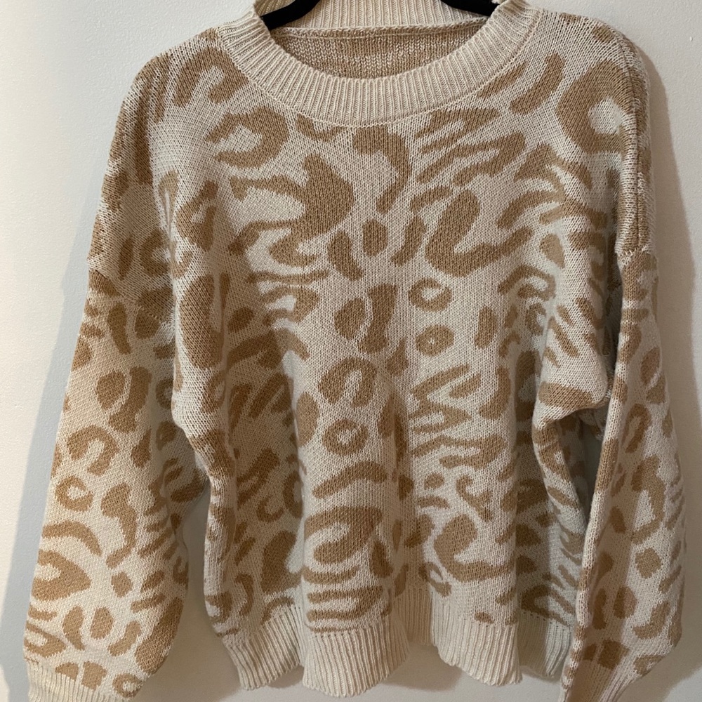 Beige Leopard Sweater